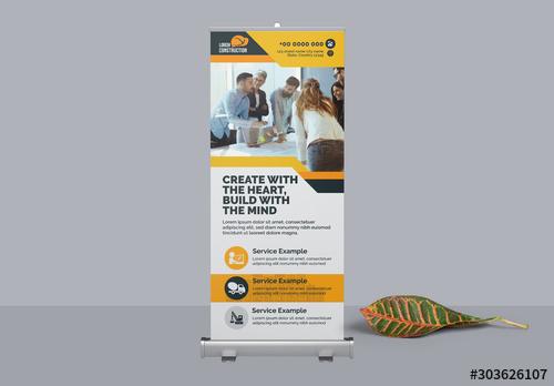 Construction Business Roll Up Banner Layout - 303626107 - 303626107