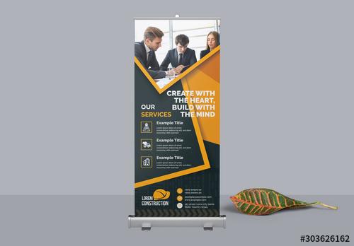 Construction Roll Up Banner Layout - 303626162 - 303626162