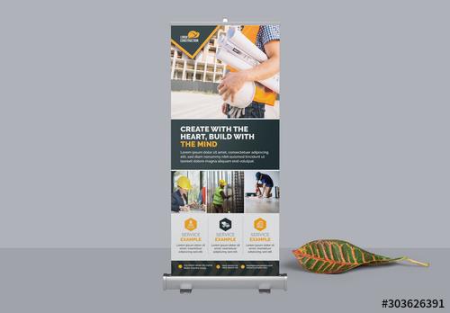 Construction Business Roll Up Banner Layout - 303626391 - 303626391