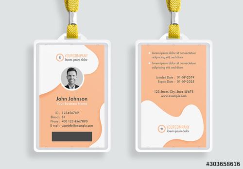 ID Card Layout with Shape Elements - 303658616 - 303658616