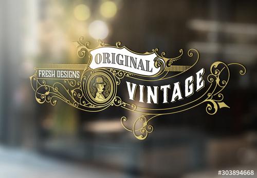 Vintage Logo Layout with Victorian Embellishments - 303894668 - 303894668