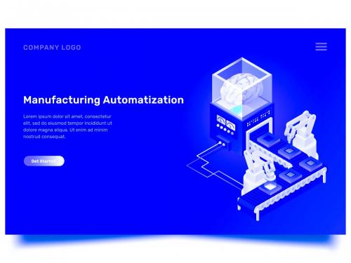 isometric manufacturing automation concept landing page - isometric-manufacturing-automation-concept-landing-page