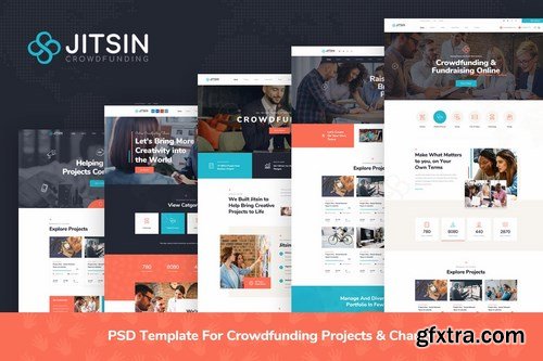 Jitsin - Crowdfunding Projects & Charity PSD