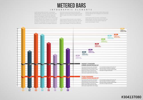 Isometric Metered Bars Infographic - 304137080 - 304137080