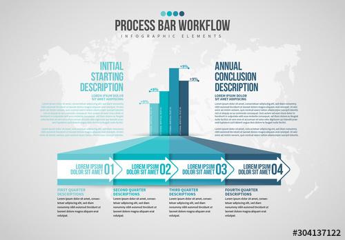 Process Bars Workflow Infographic - 304137122 - 304137122