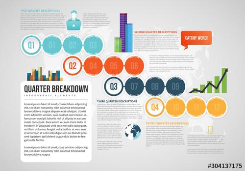 Quarter Breakdown Infographic - 304137175 - 304137175