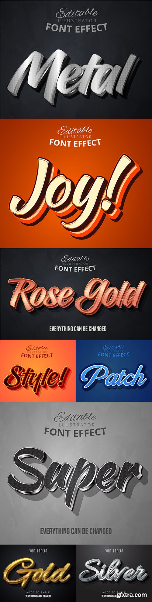 3d font effect editable text collection illustration 7