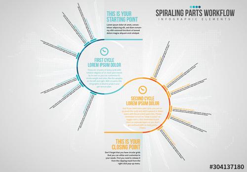 Spiraling Parts Workflow Infographic - 304137180 - 304137180