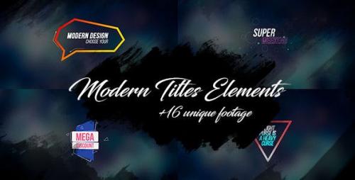 Videohive - 16 Modern Titles Elements Text Backgrounds/ Interface/ Lower Third/ Dance Party/ Youtube Blogger