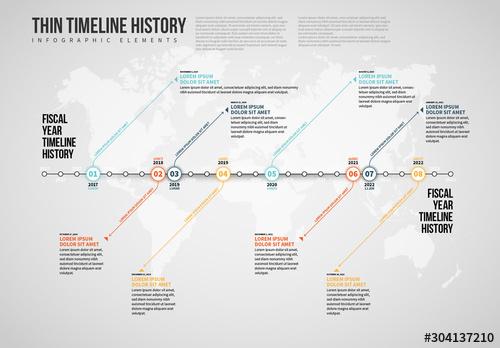 Thin Timeline History Infographic - 304137210 - 304137210