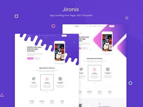 Jironis - App Landing One Page PSD Template - jironis-app-landing-one-page-psd-template