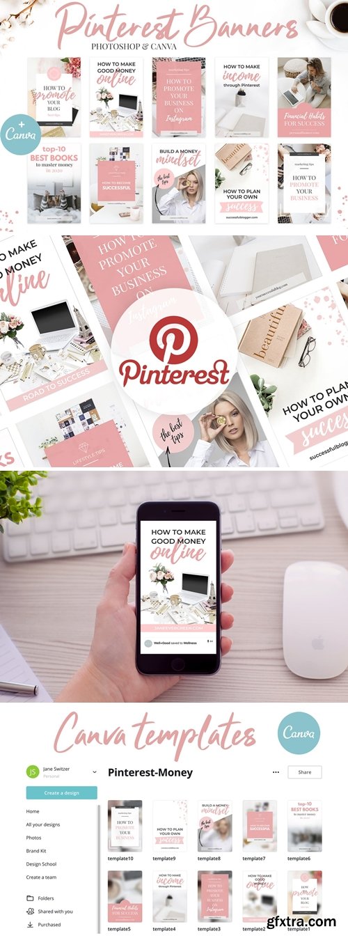 Canva Pinterest Templates V.1