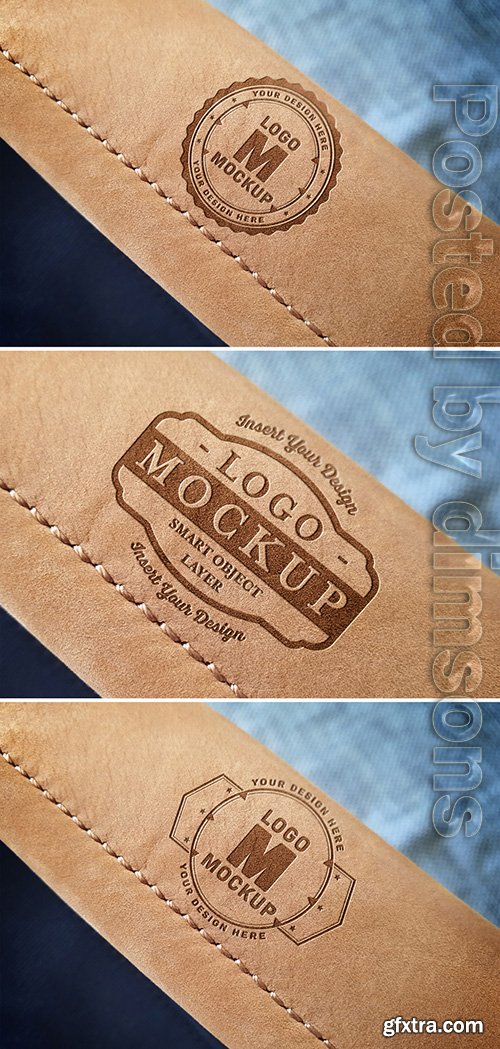 Logo Mockup on Leather Bag Handle 313648087