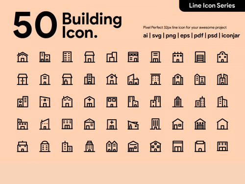 Kawaicon - 50 Building Line Icon - kawaicon-50-building-line-icon