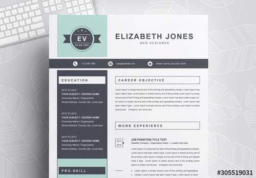 Resume Layout with Dark Sidebar and Orange Accents - 305519031 - 305519031