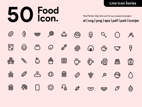 Kawaicon - 50 Food Line Icon - kawaicon-50-food-line-icon