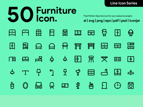 Kawaicon - 50 Furniture Line icon - kawaicon-50-furniture-line-icon