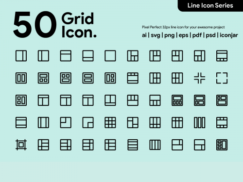 Kawaicon - 50 Grid Line Icon - kawaicon-50-grid-line-icon