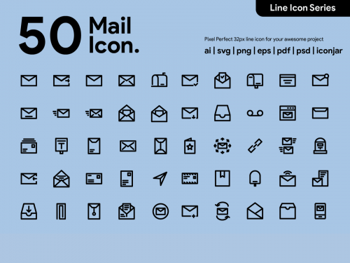 Kawaicon - 50 Mail Line icon - kawaicon-50-mail-line-icon