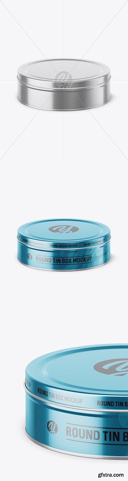 Metallic Round Tin Box Mockup (High-Angle Shot) 52444