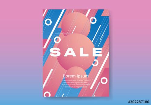 Sale Poster Funky Space Sale Symbol - 302287180 - 302287180