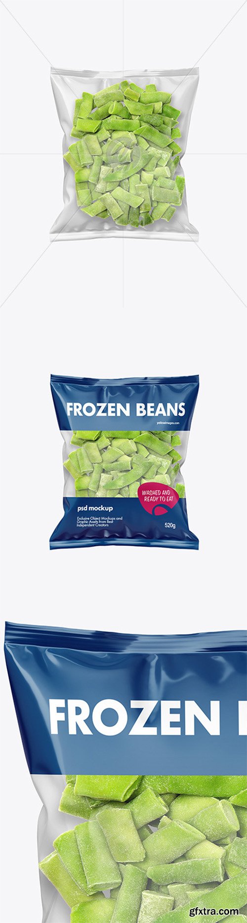 Plastic Bag With Frozen Beans Mockup 52437