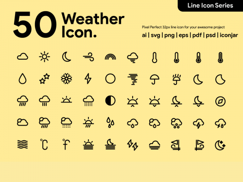 Kawaicon - 50 Weather Line Icon - kawaicon-50-weather-line-icon