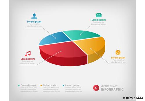 Multicolored Vector Chart Infographic Layout - 302521444 - 302521444