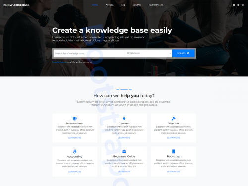 Knowledge Base HTML Template - knowledge-base-html-template