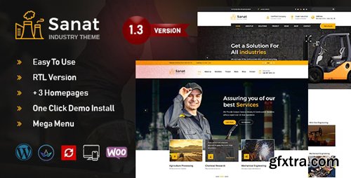 ThemeForest - Sanat v1.3.9.1 - Factory & Industry WordPress Theme - 22296547