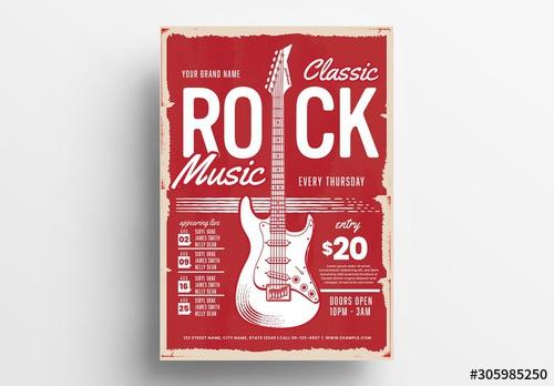 Rock Music Flyer/Poster Layout - 305985250 - 305985250