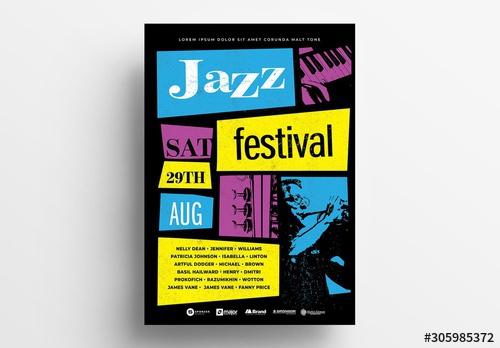 Jazz Flyer with Illustrated Instruments - 305985372 - 305985372