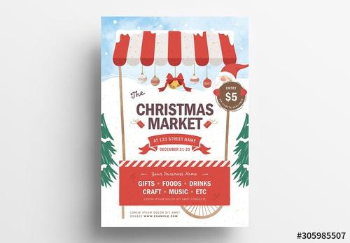 Christmas Market Poster Layout - 305985507 - 305985507