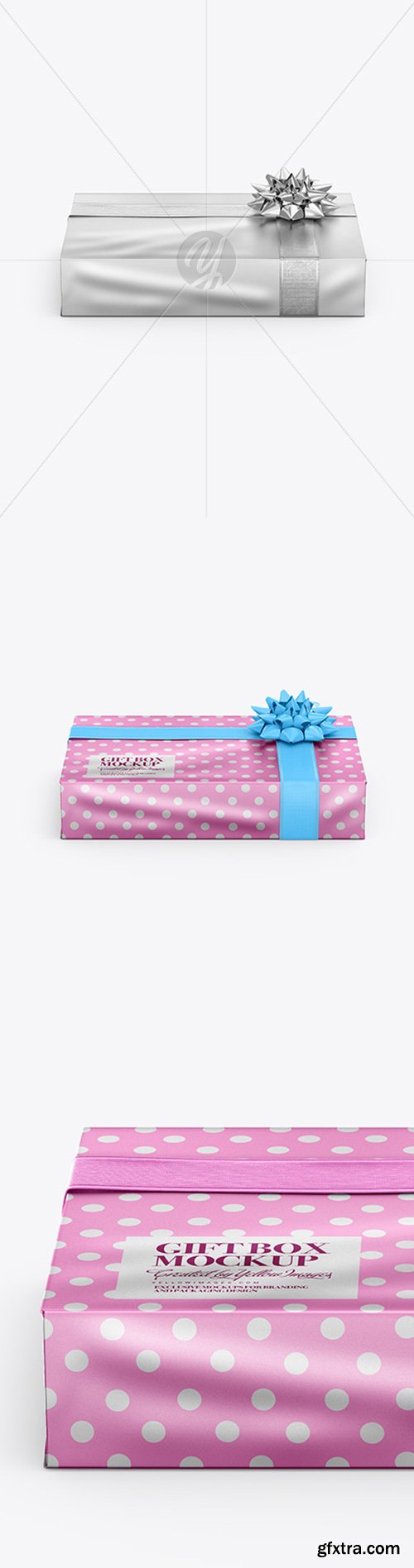 Metallic Gift Box Mockup 52294