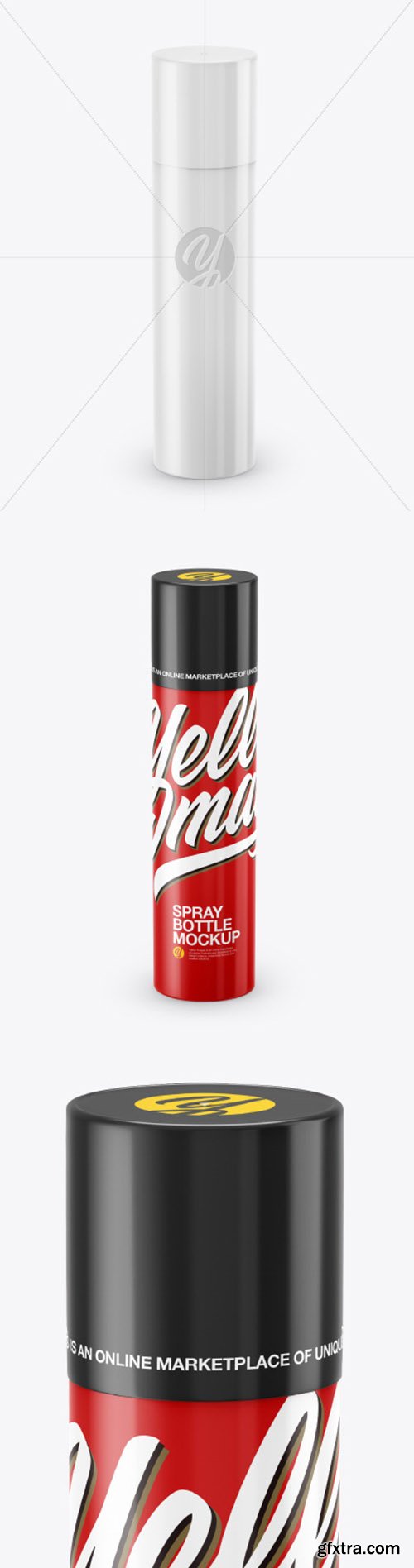 Glossy Spray Bottle Mockup 52346