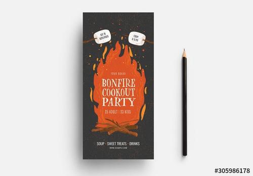 Bonfire Cookout Card Layout - 305986178 - 305986178