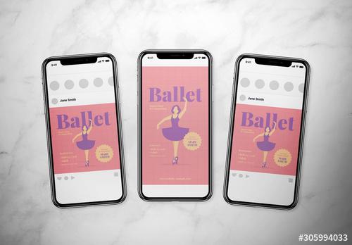 Ballet Event Social Media Post Layout Set - 305994033 - 305994033