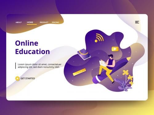 Landing Page Online Education Illustration - landing-page-online-education-illustration