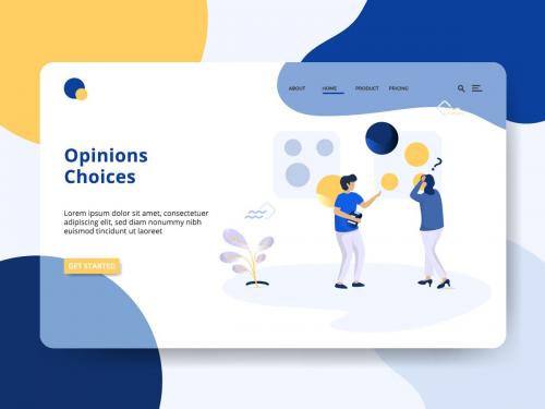 Landing Page Opinions Choices concept - landing-page-opinions-choices-concept