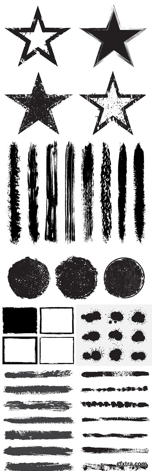 Grunge black ink brush and abstract drawing texture 6