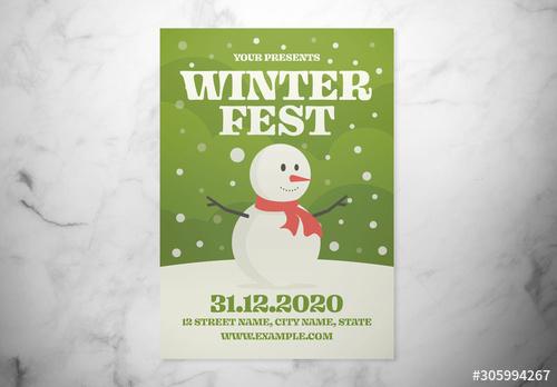 Winter Festival Event Flyer Layout - 305994267 - 305994267