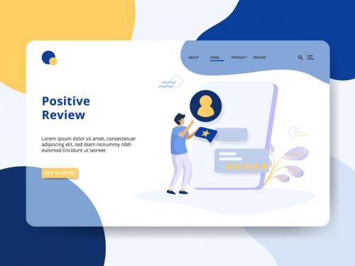 Landing Page Positive Review concept - landing-page-positive-review-concept