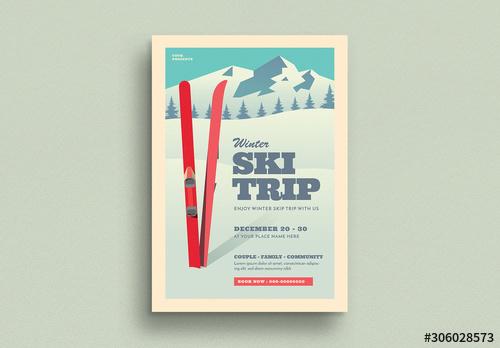 Ski Trip Flyer Layout - 306028573 - 306028573