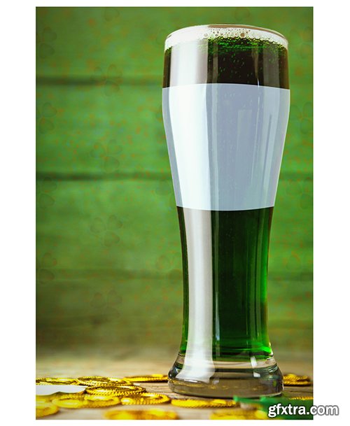 St. Patrick's Day Glass of Beer Mockup 136999402