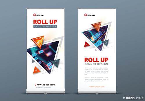 Modern Roll Up Layout with Triangles - 306951503 - 306951503