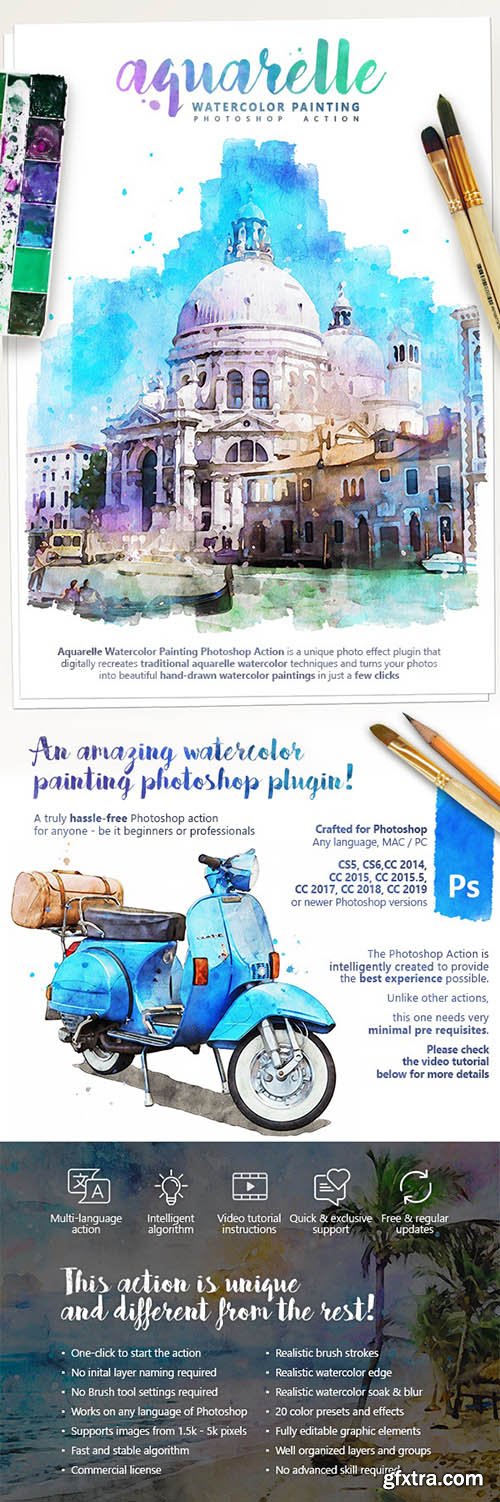 Graphicriver - Aquarelle - Watercolor Painting Photoshop Action 25391242