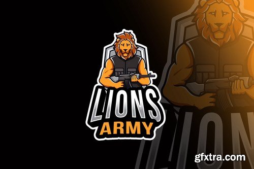 Lions Army Esport Logo Template