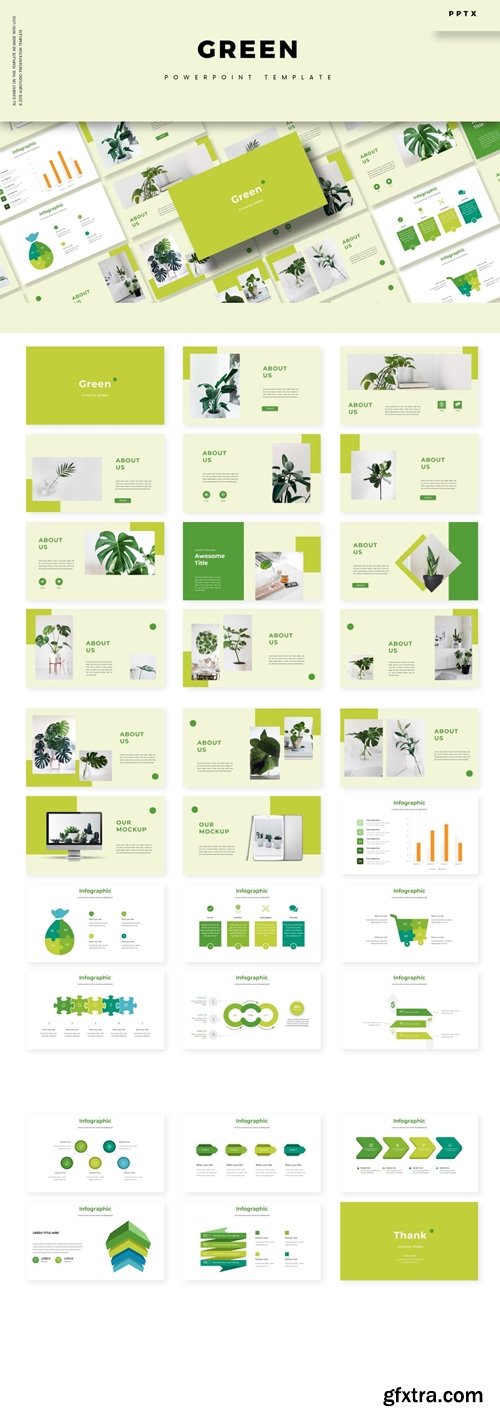 Green Powerpoint, Keynote and Google Slides Templates