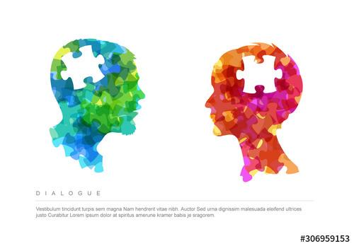 Dialogue Puzzle Concept Illustration Layout - 306959153 - 306959153