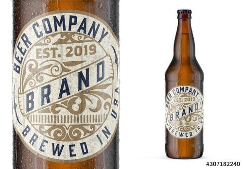 Vintage Style Beer Label Layout - 307182240 - 307182240